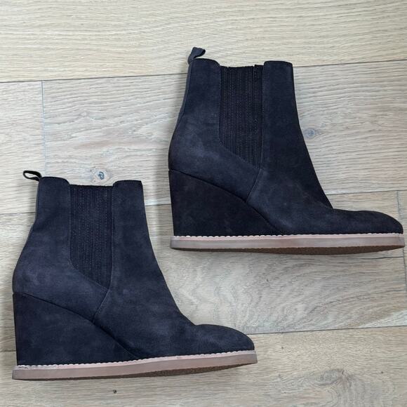 Splendid Wanda Dark Chocolate Brown Suede Wedge Ankle Bootie 8.5 - Picture 8 of 10